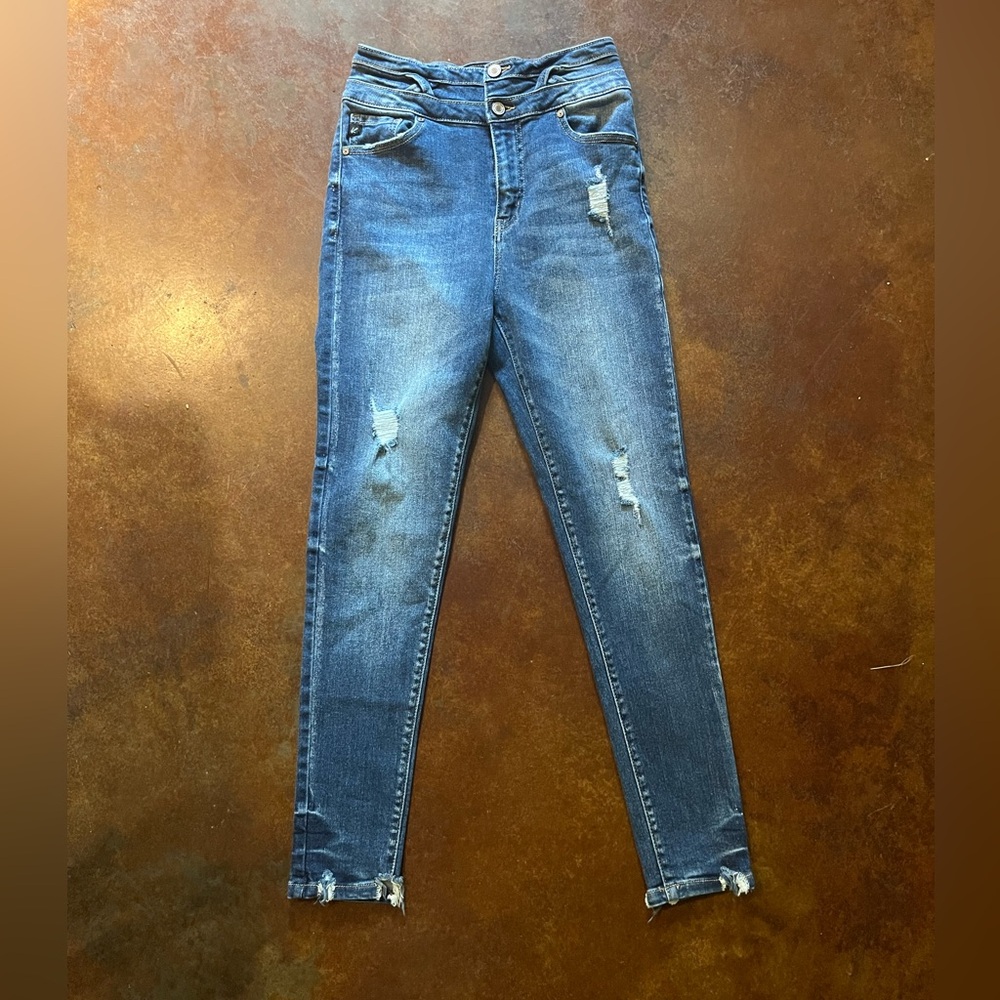KanCan High Rise Blue Distressed Jeans